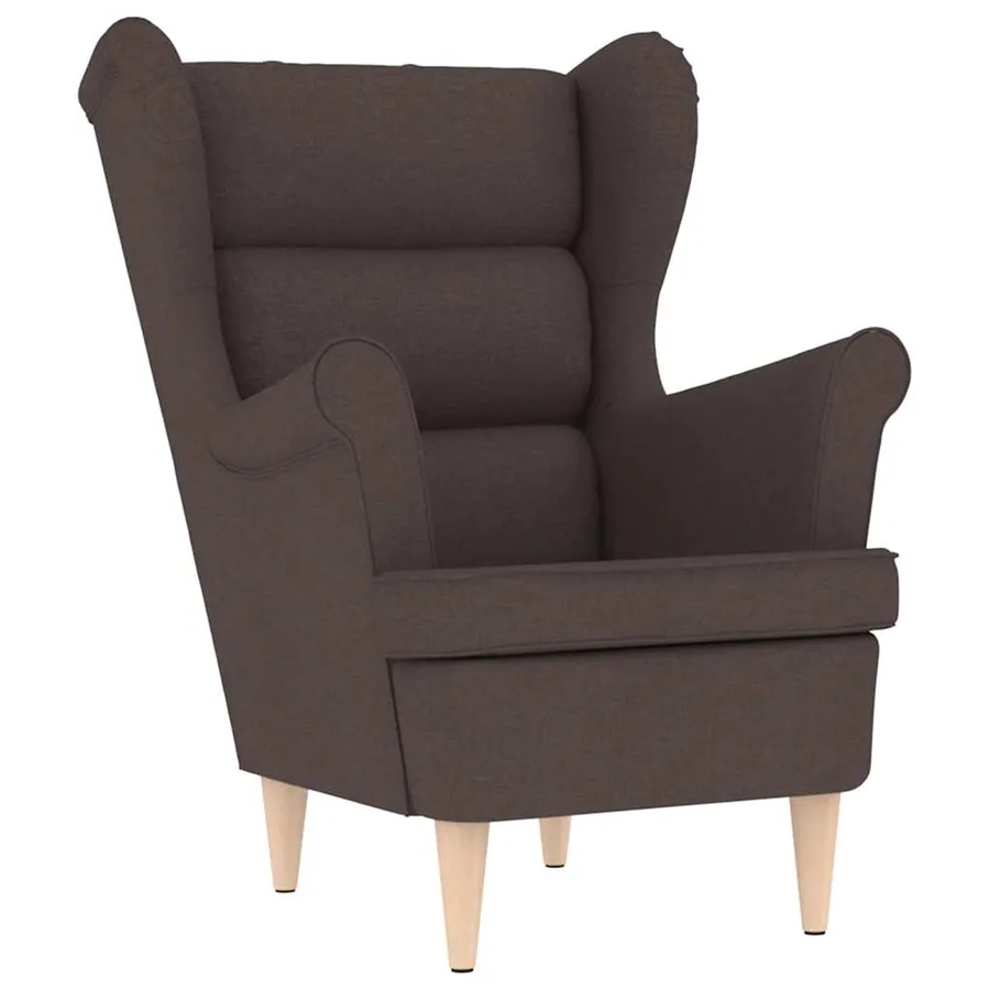 Fauteuil avec repose-pied Marron foncé Tissu - 7