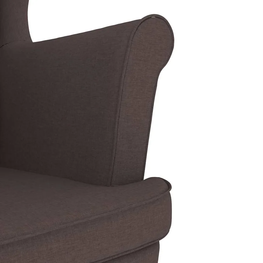 Fauteuil avec repose-pied Marron foncé Tissu - 9