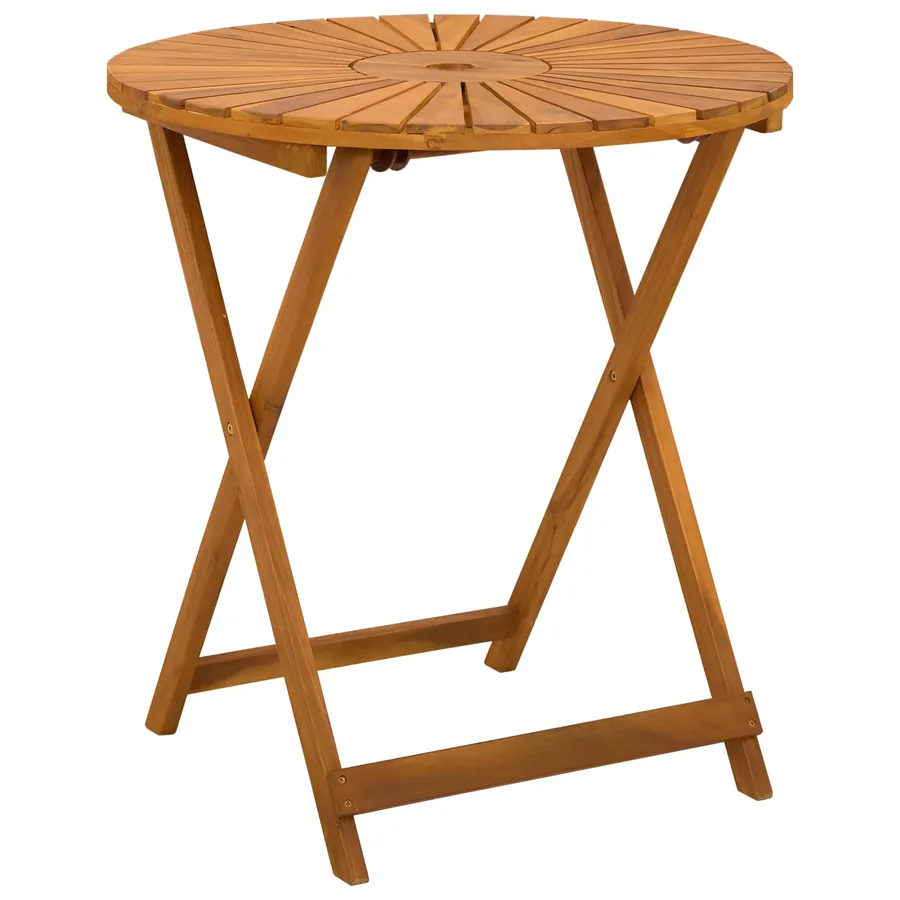 Table de jardin pliante Naturel Ø70 x 75 cm - 2