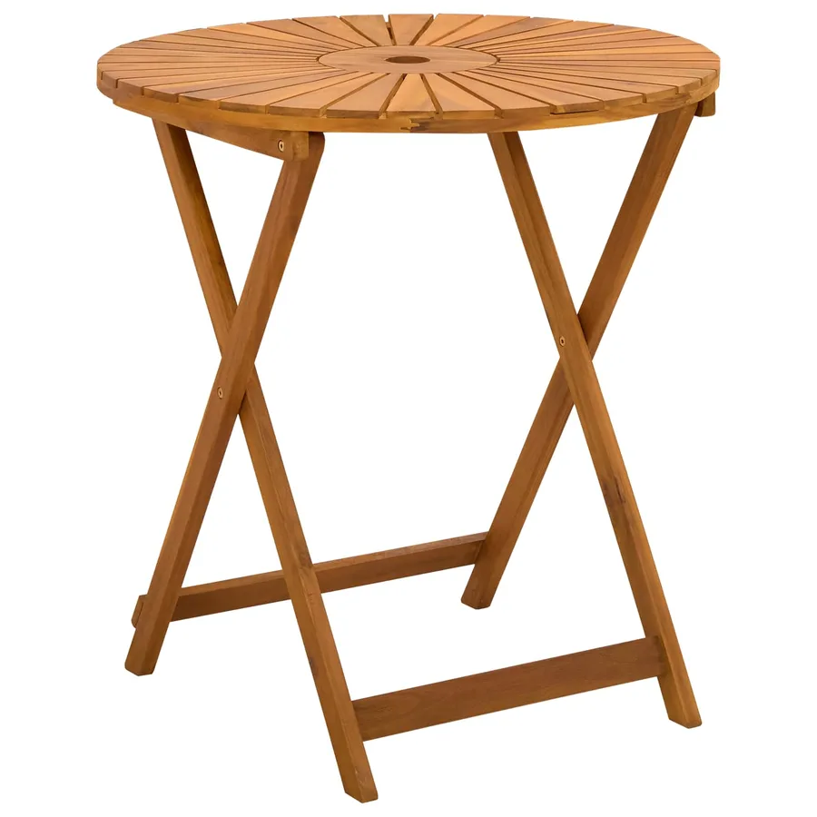 Table de jardin pliante Naturel Ø70 x 75 cm - 5