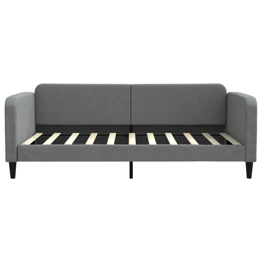Lit de jour gris foncé 100x190 cm tissu - 3