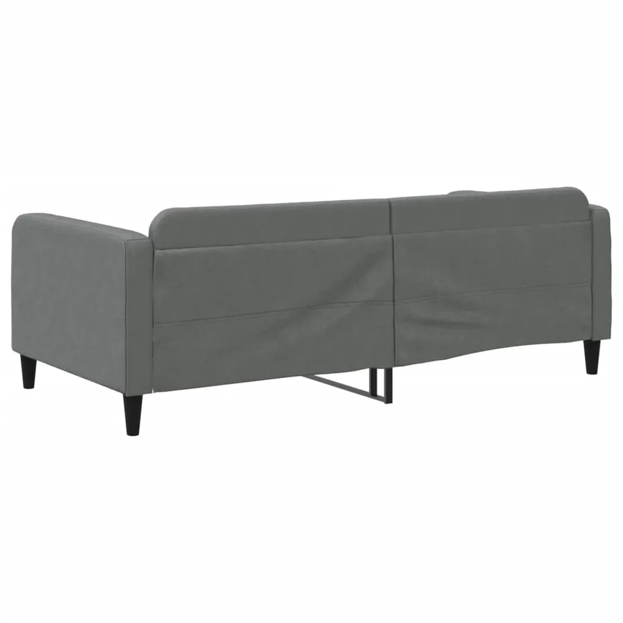 Lit de jour gris foncé 100x190 cm tissu - 5