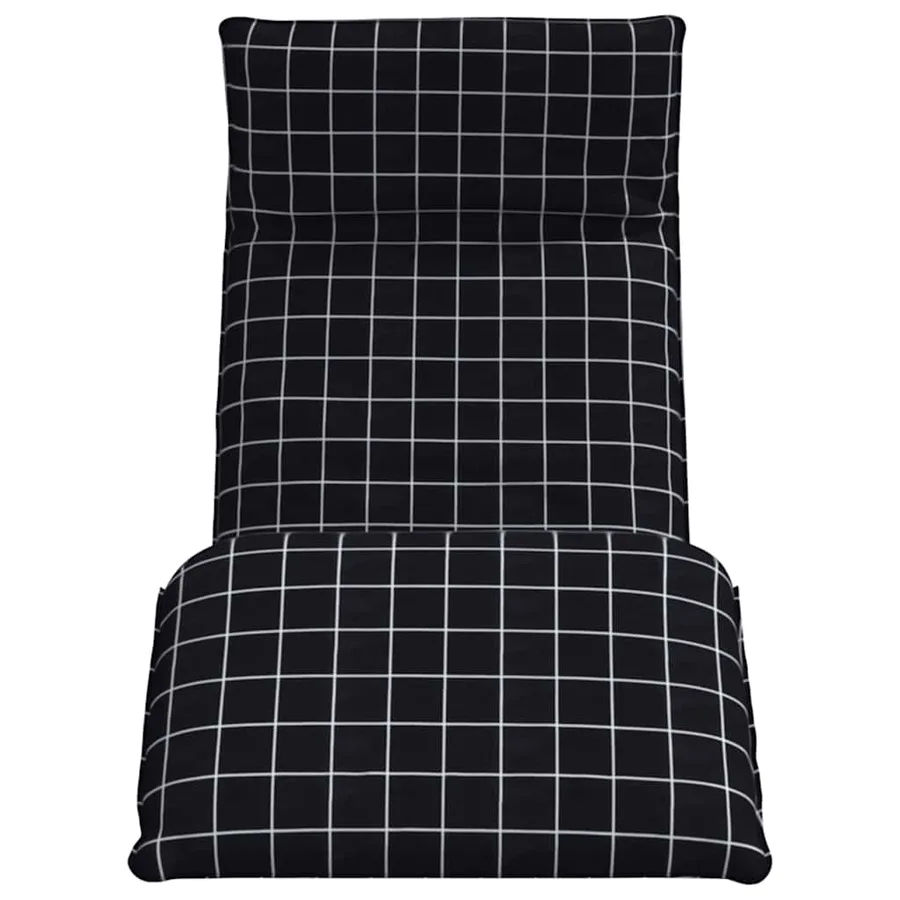 Transat pliant à carreaux noirs 175 x 54 x 8,5 cm tissu Oxford - 4