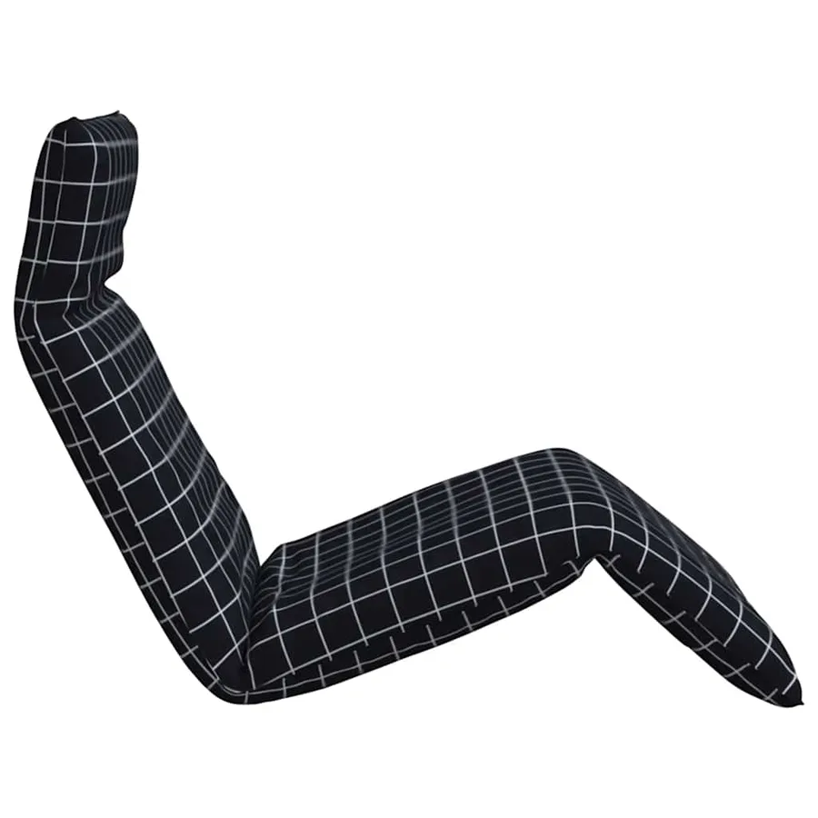 Transat pliant à carreaux noirs 175 x 54 x 8,5 cm tissu Oxford - 5