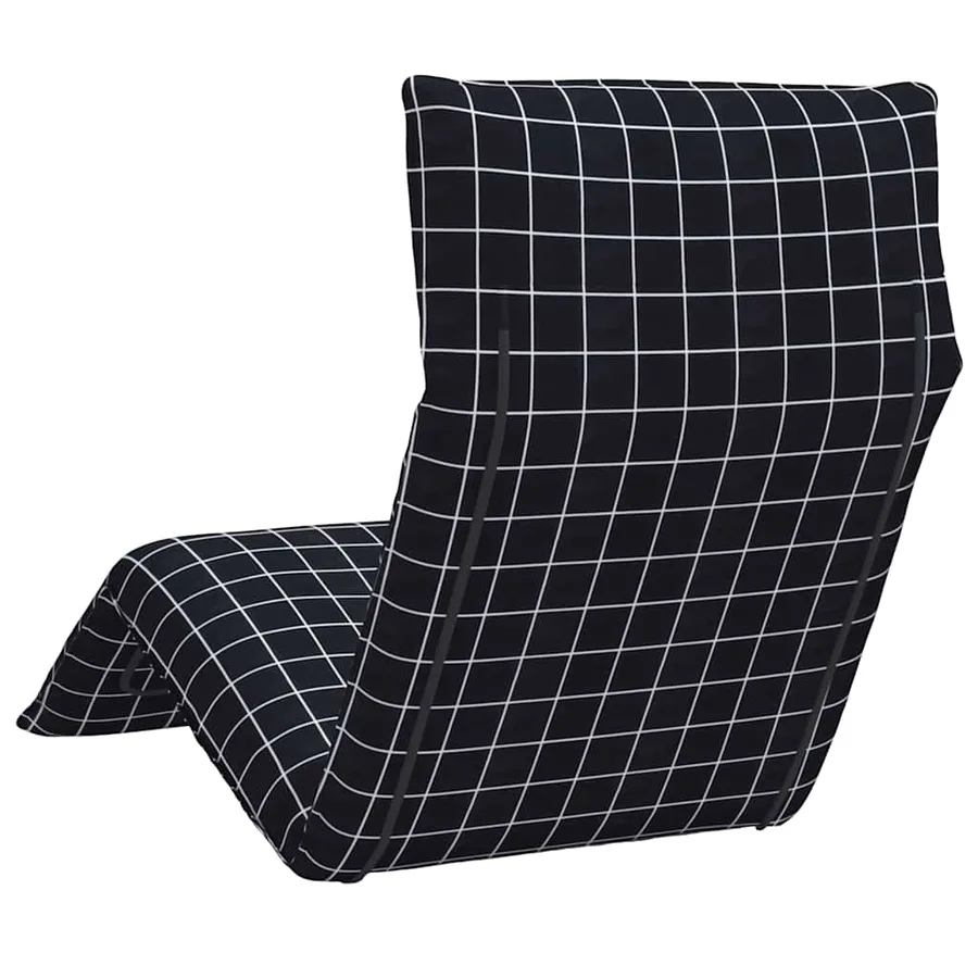 Transat pliant à carreaux noirs 175 x 54 x 8,5 cm tissu Oxford - 6