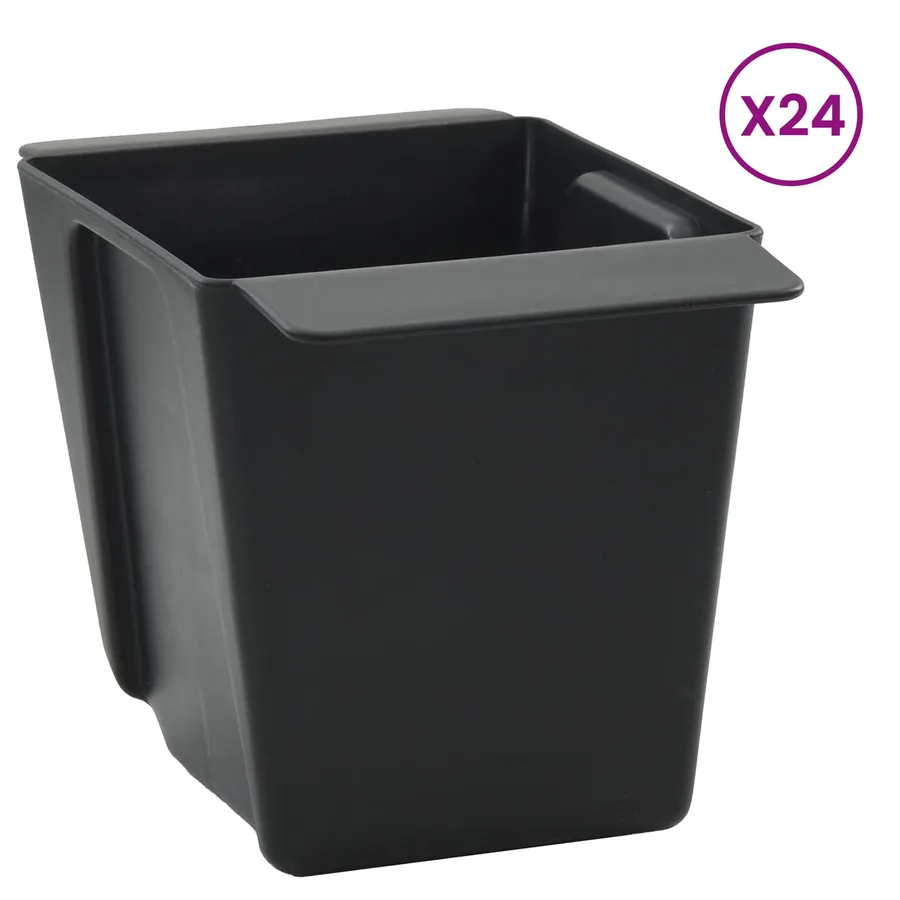 Caisses à fleurs pour palettes Euro 24 pcs Noir - 3
