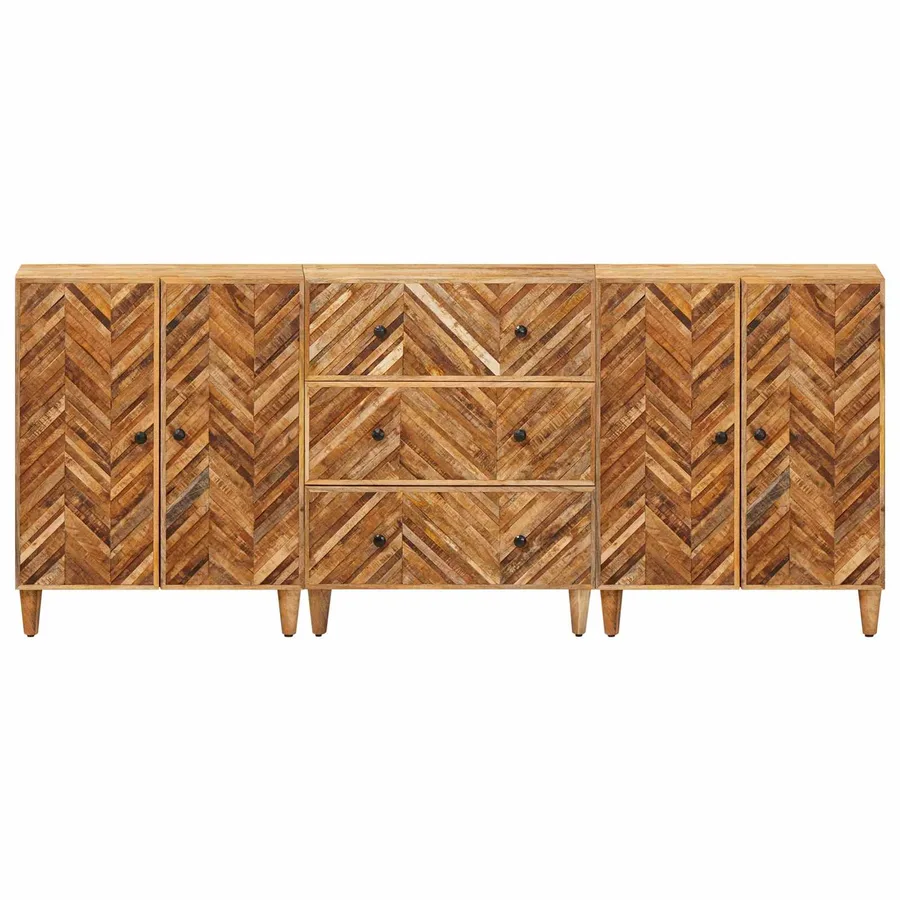 Armoires de rangement 3 pcs Marron 60 x 33,5 x 75 cm - 5