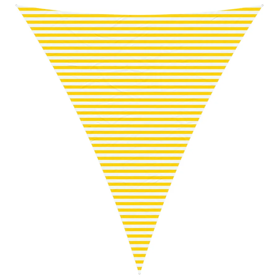 Voile d'ombre Jaune et blanc 5 x 6 x 6 m 100 % polyester Oxford - 2