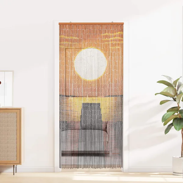 Rideau de porte anti-insectes multicolore 200 x 90 cm Bambou