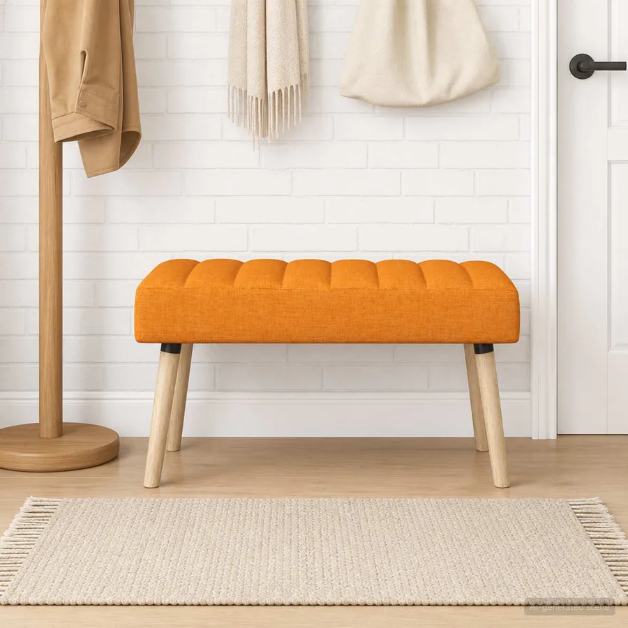 Banc capitonné canal Jaune foncé 80 x 40 x 46 cm Tissu - 3