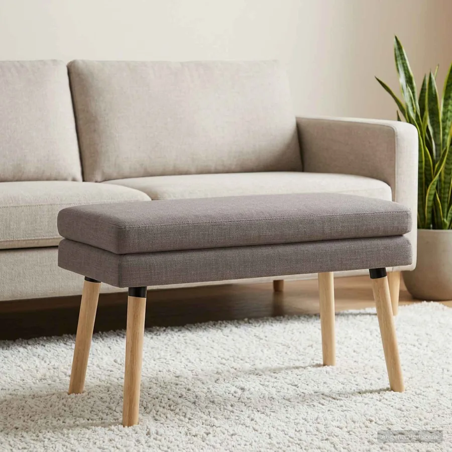 Banc à double couche Taupe 80 x 40 x 47 cm Tissu