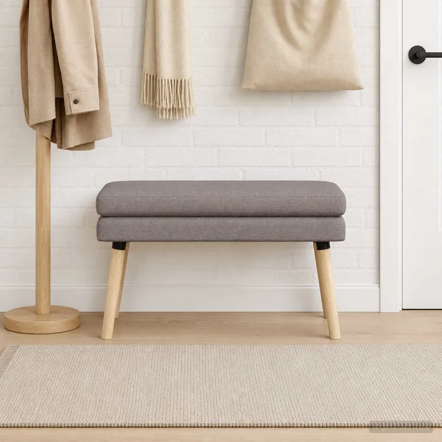Banc à double couche Taupe 80 x 40 x 47 cm Tissu - 3