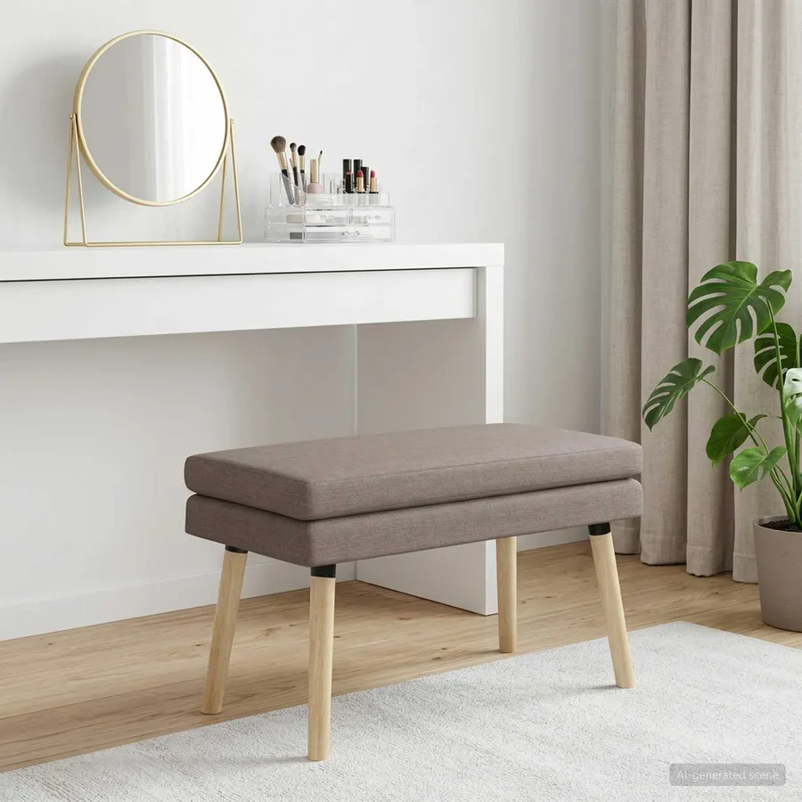 Banc à double couche Taupe 80 x 40 x 47 cm Tissu - 4
