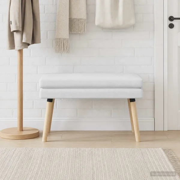 Banc à double couche Blanc 80 x 40 x 47 cm Tissu