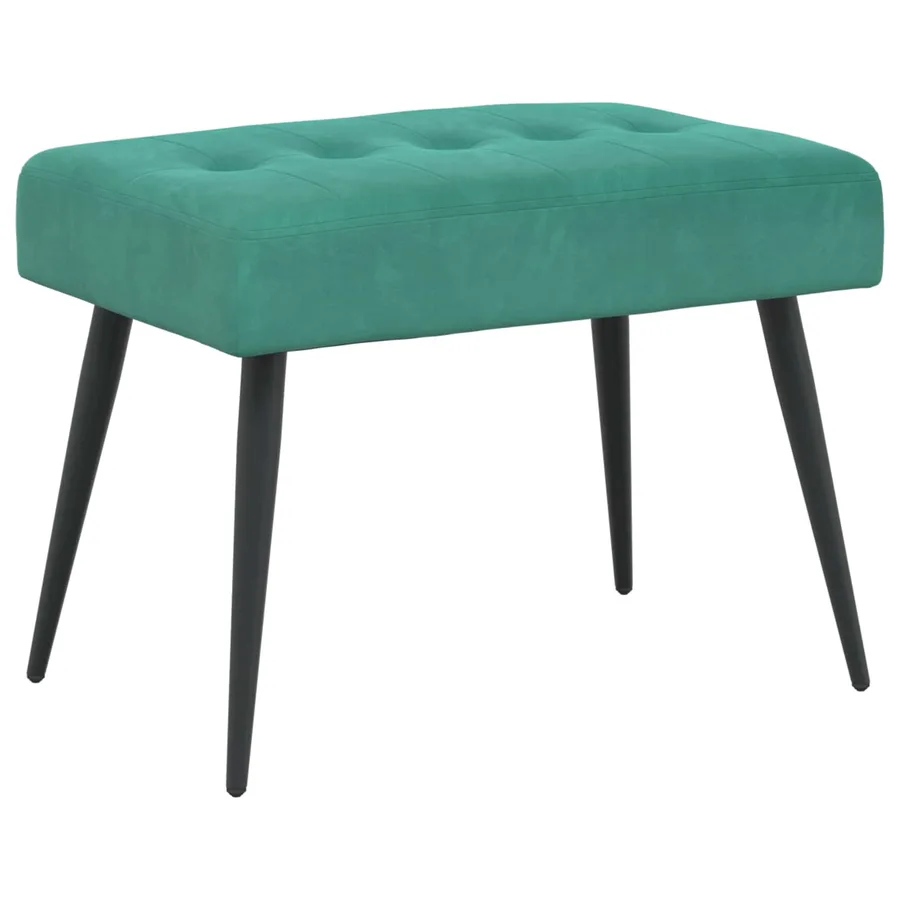 Banc avec capitonnage bouton Turquoise 60 x 40 x 45 cm Velours - 2