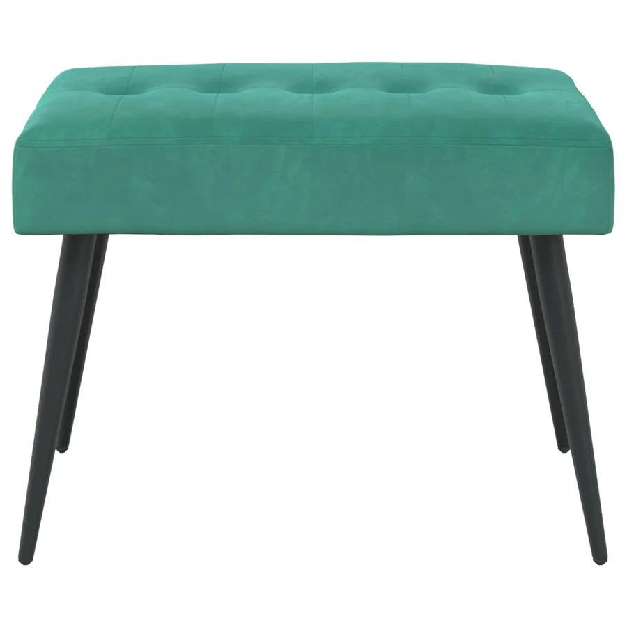 Banc avec capitonnage bouton Turquoise 60 x 40 x 45 cm Velours - 5
