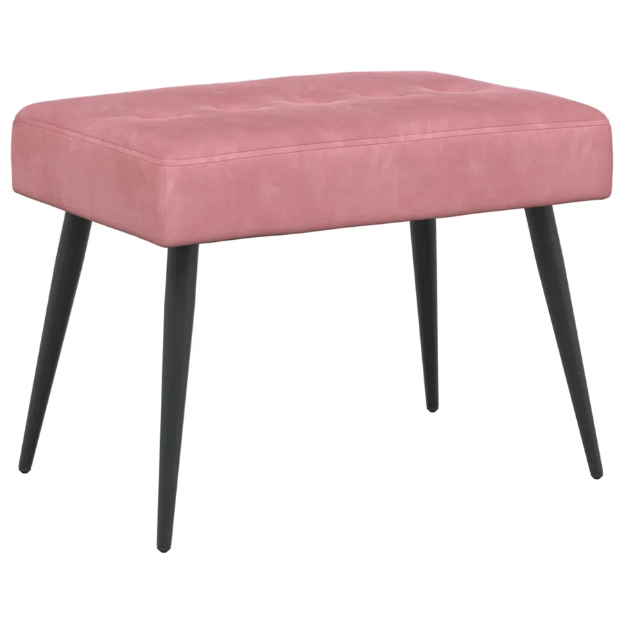 Banc avec capitonnage bouton Rose 60 x 40 x 45 cm Velours - 2