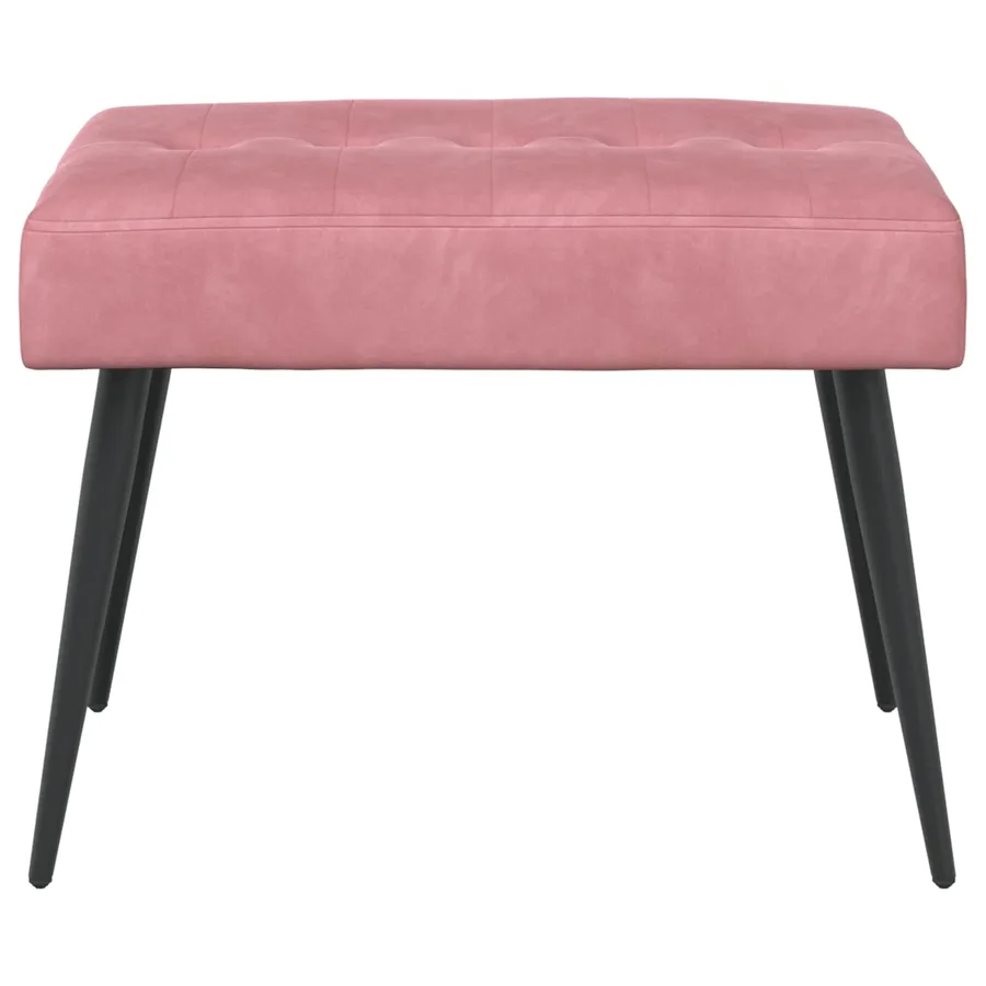 Banc avec capitonnage bouton Rose 60 x 40 x 45 cm Velours - 5