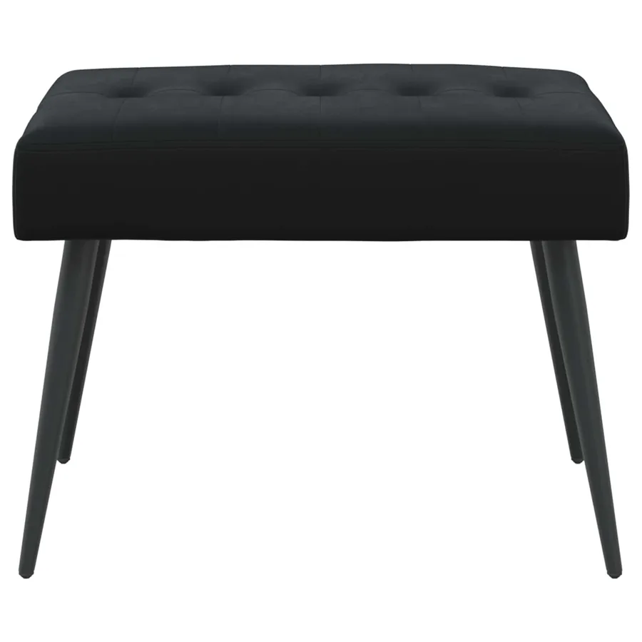 Banc avec capitonnage bouton Noir 60 x 40 x 45 cm Velours - 5