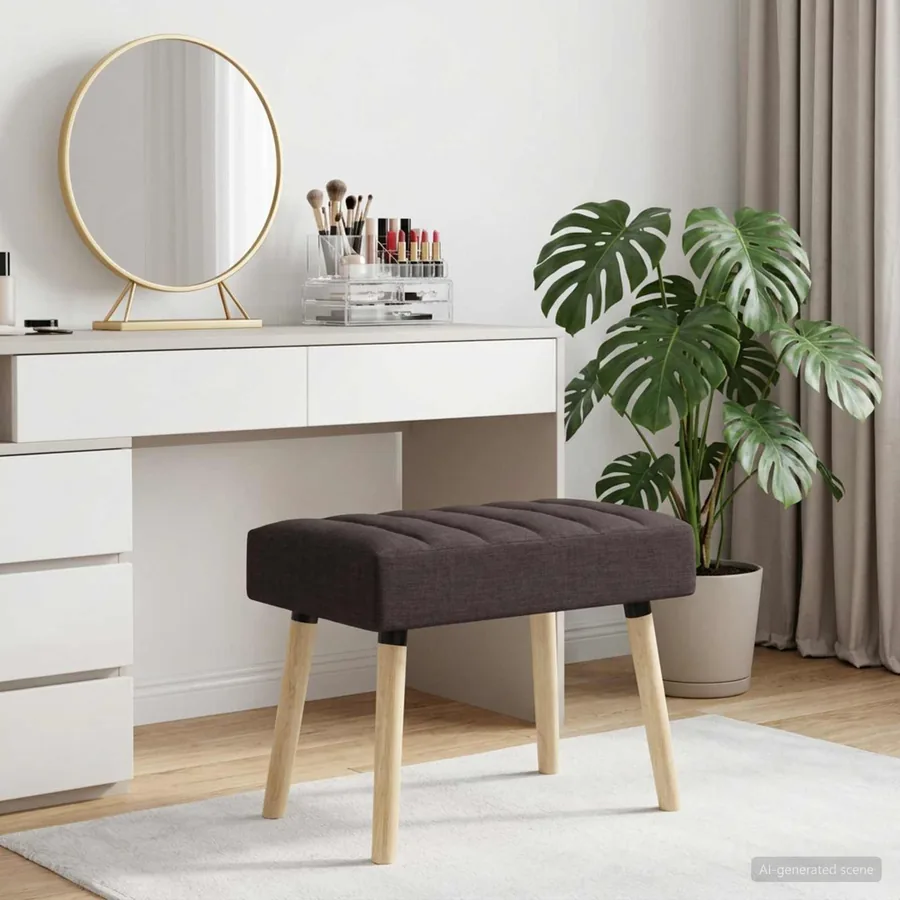 Banc capitonné canal Marron foncé 60 x 40 x 45 cm Tissu