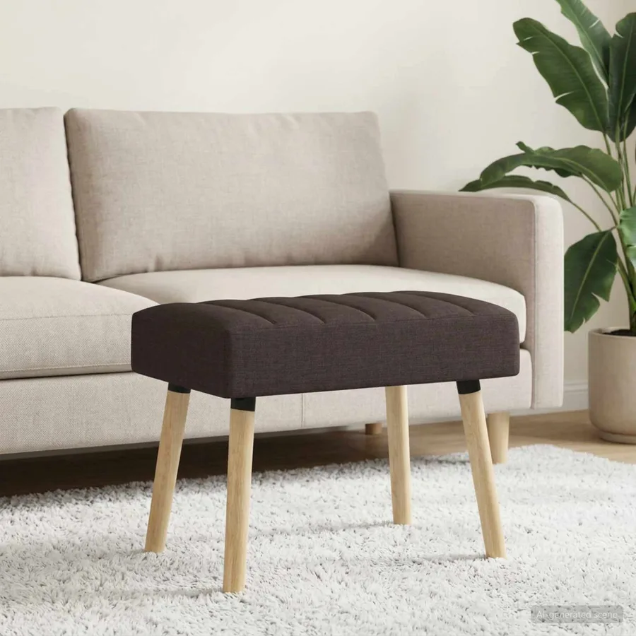 Banc capitonné canal Marron foncé 60 x 40 x 45 cm Tissu - 3