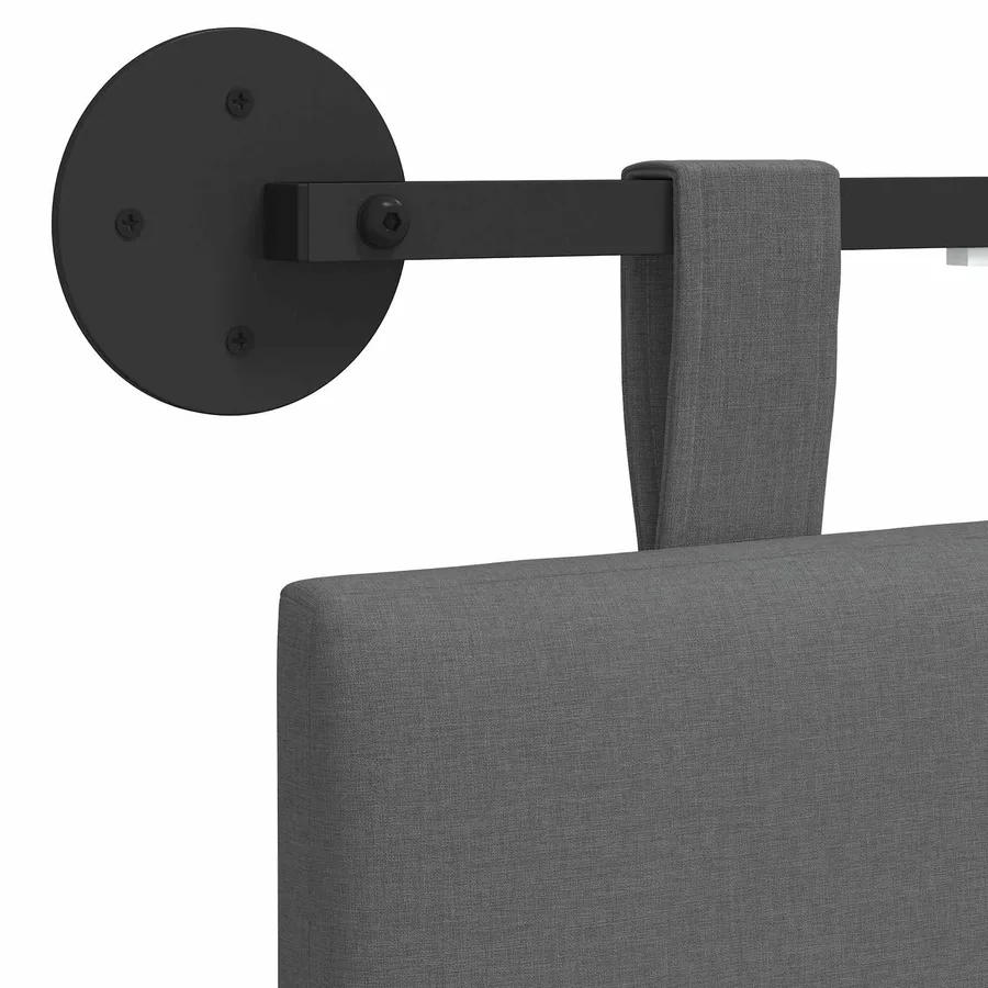 Tête de lit suspendue Avec lumière LED Gris foncé Tissu - 8