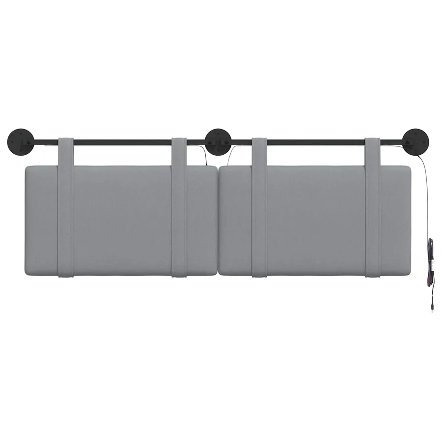 Tête de lit suspendue Avec lumière LED Gris clair Tissu - 6