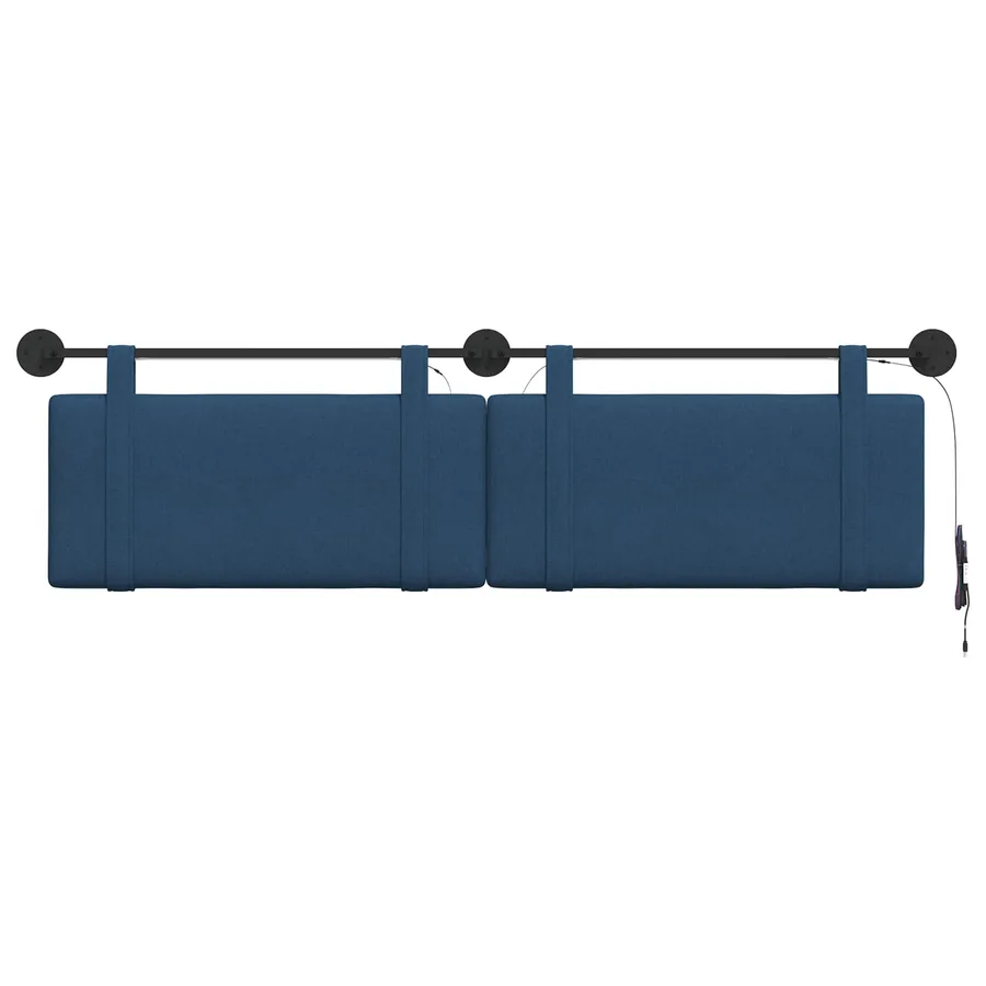 Tête de lit suspendue Avec lumière LED Bleu Tissu - 6