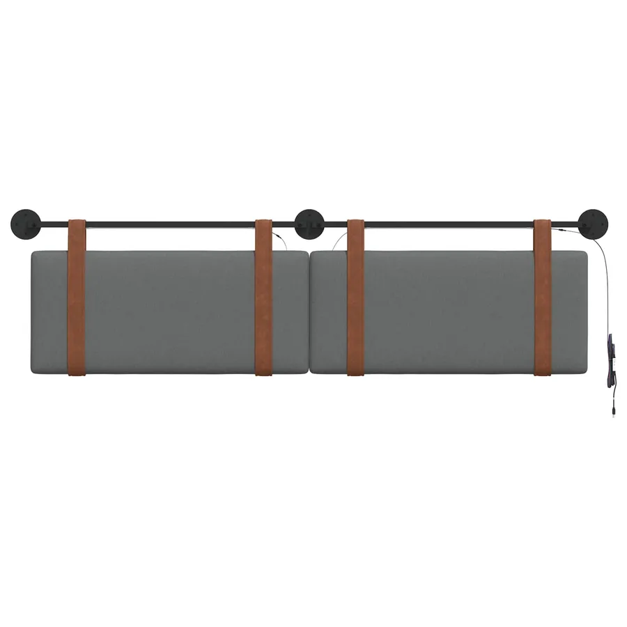 Tête de lit suspendue Avec lumière LED Gris foncé PU antique - 6