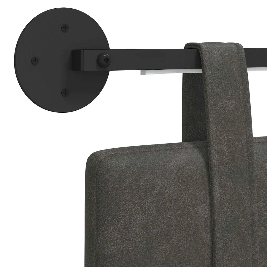 Tête de lit suspendue Avec lumière LED Noir PU antique - 10