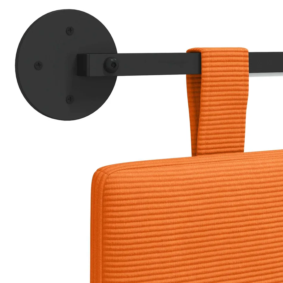 Tête de lit suspendue Orange Tissu en velours côtelé - 8