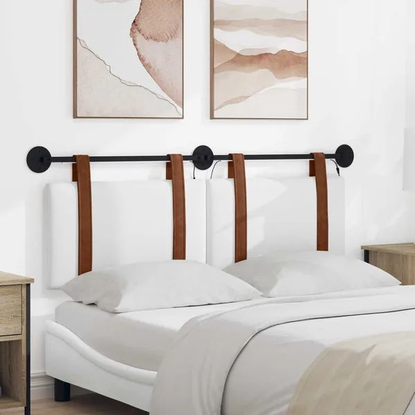 Tête de lit suspendue Avec lumière LED Blanc PU antique