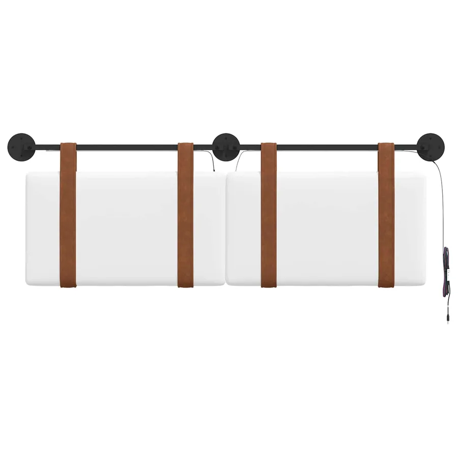 Tête de lit suspendue Avec lumière LED Blanc PU antique - 6