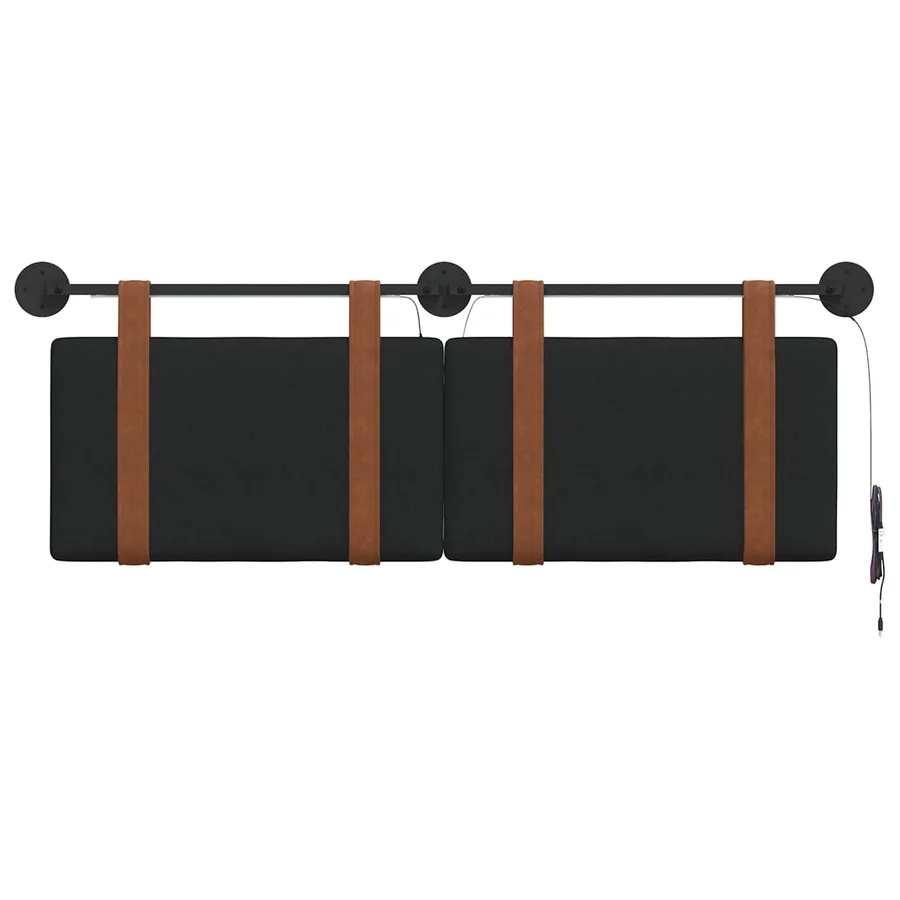Tête de lit suspendue Avec lumière LED Noir PU antique - 6