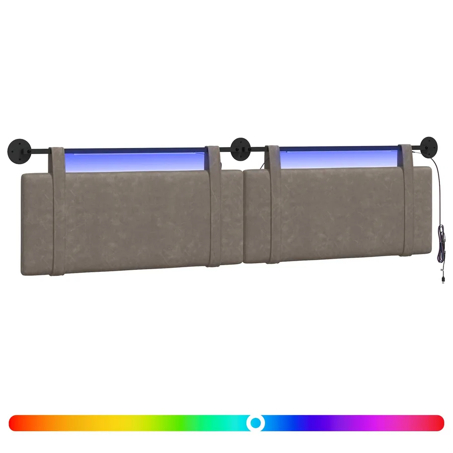 Tête de lit suspendue Avec lumière LED Gris PU antique - 2