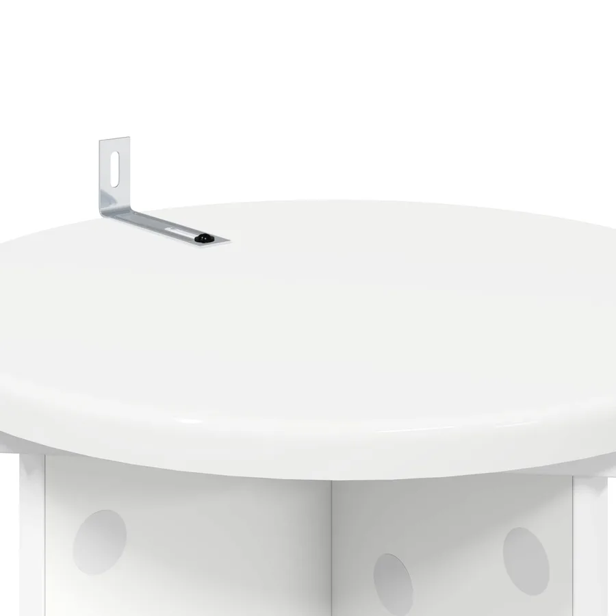 Support de Plante 2 pcs Blanc Ø29,5 x 60 cm Bois d'ingénierie - 9