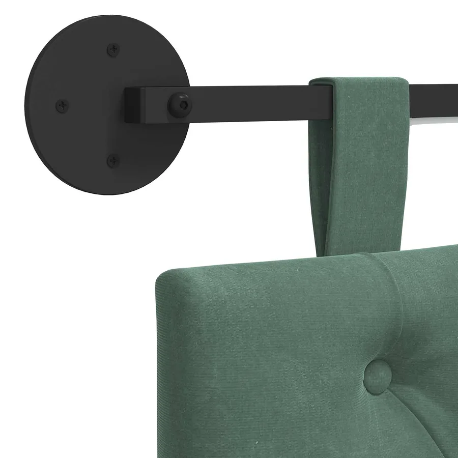 Tête de lit suspendue Avec lumière LED Vert Mer Velours - 8