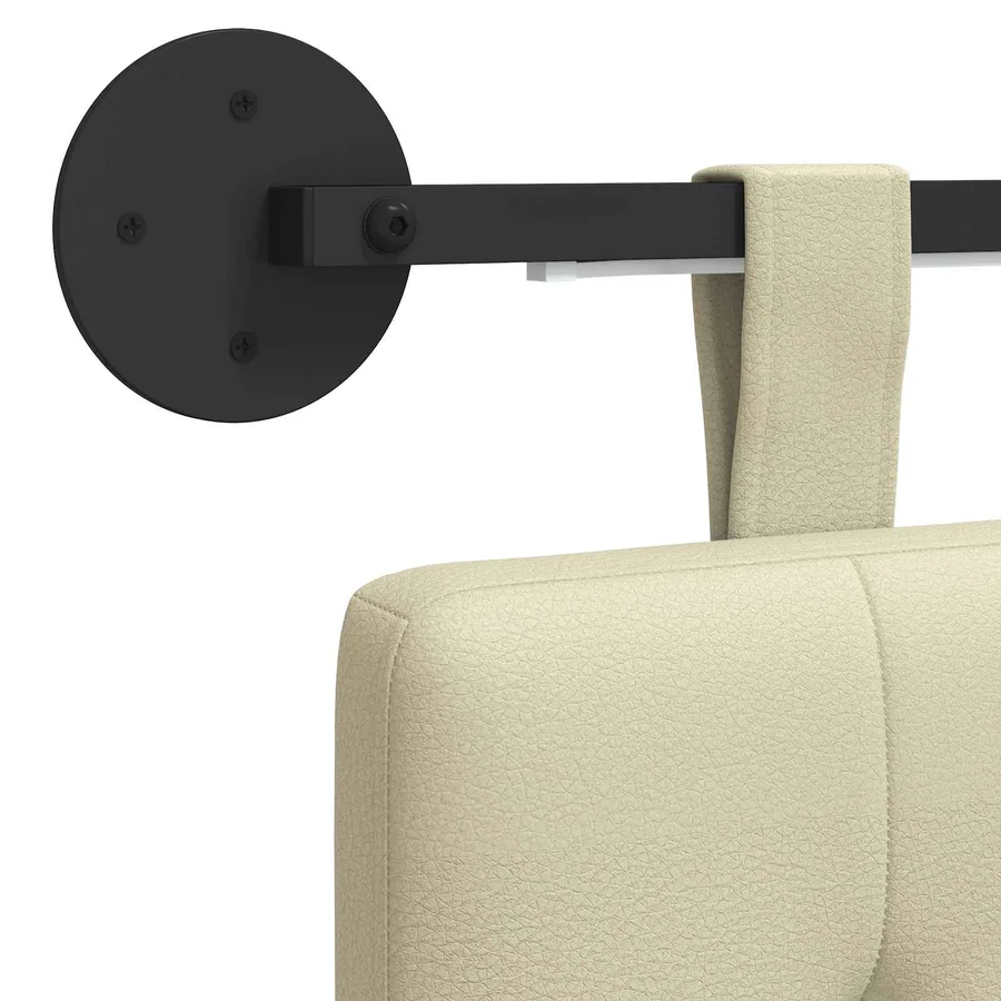 Tête de lit suspendue Avec lumière LED Crème Simili cuir - 10