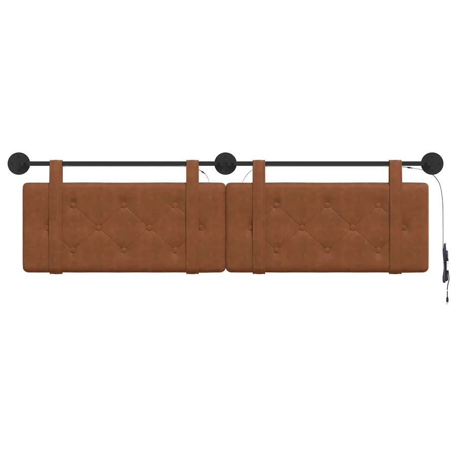 Tête de lit suspendue Avec lumière LED Marron PU antique - 6