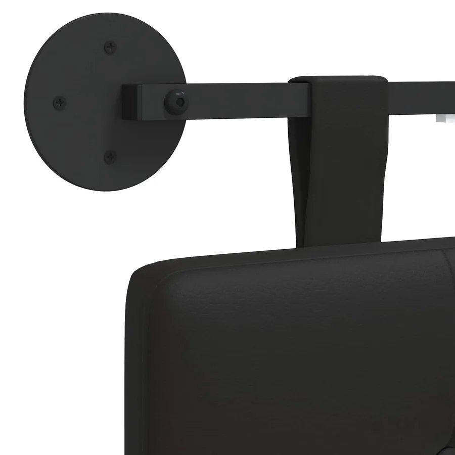 Tête de lit suspendue Avec lumière LED Noir Simili cuir - 8