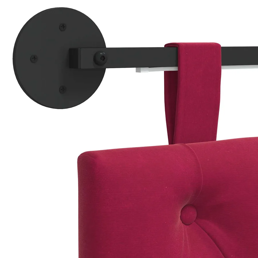 Tête de lit suspendue Avec lumière LED Bordeaux Velours - 10
