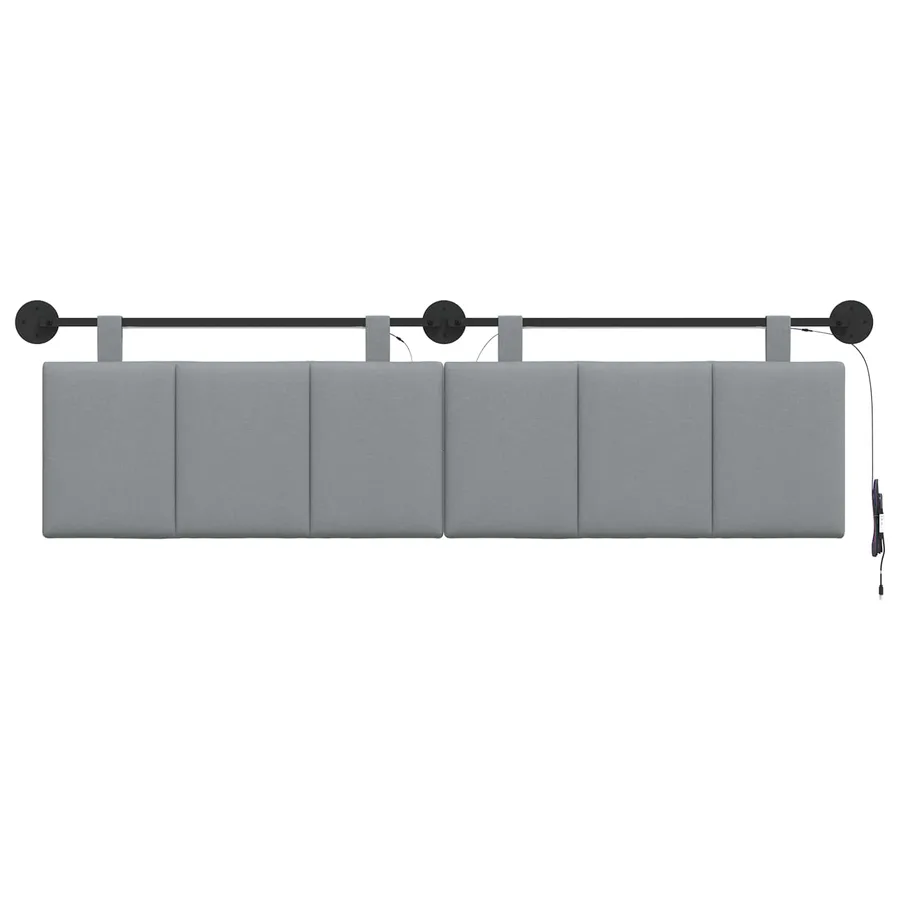 Tête de lit suspendue Avec lumière LED Gris clair Tissu - 6