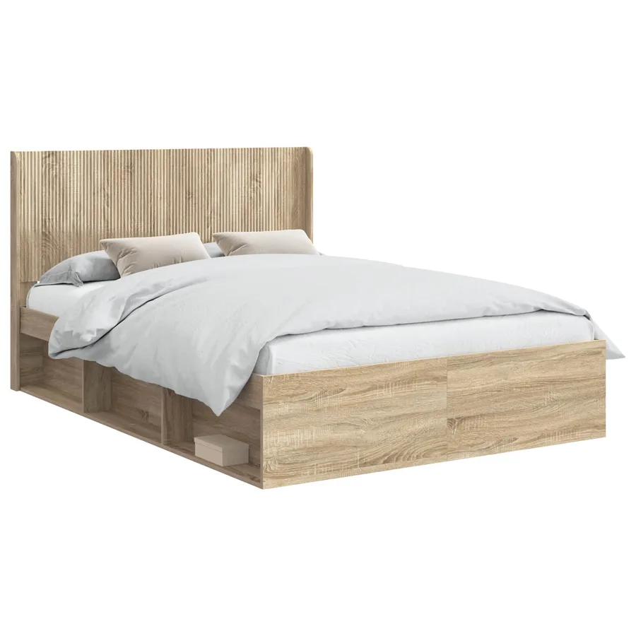 Cadre de lit avec rangement et tête de lit 2 pc - 2