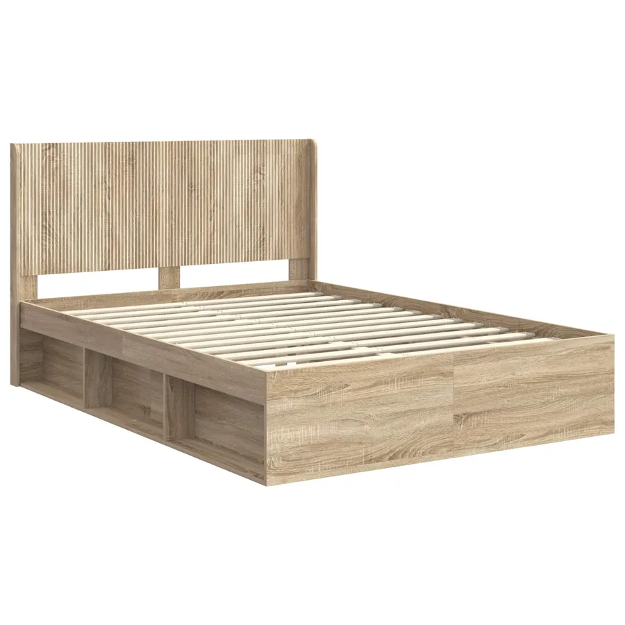 Cadre de lit avec rangement et tête de lit 2 pc - 4