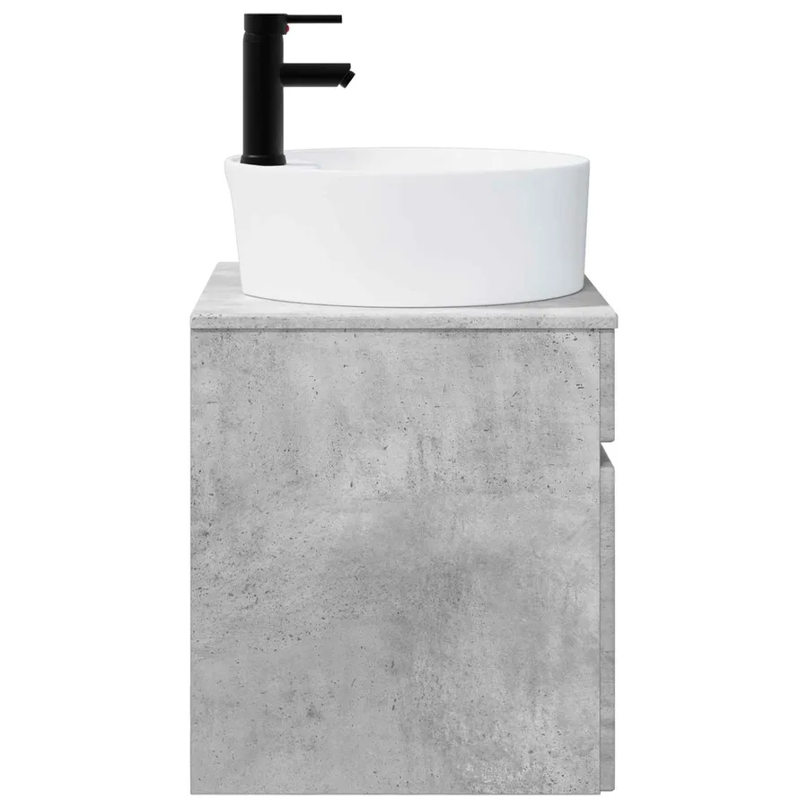 Meuble de lavabo mural Gris béton 49 x 44,5 x 65 cm - 3