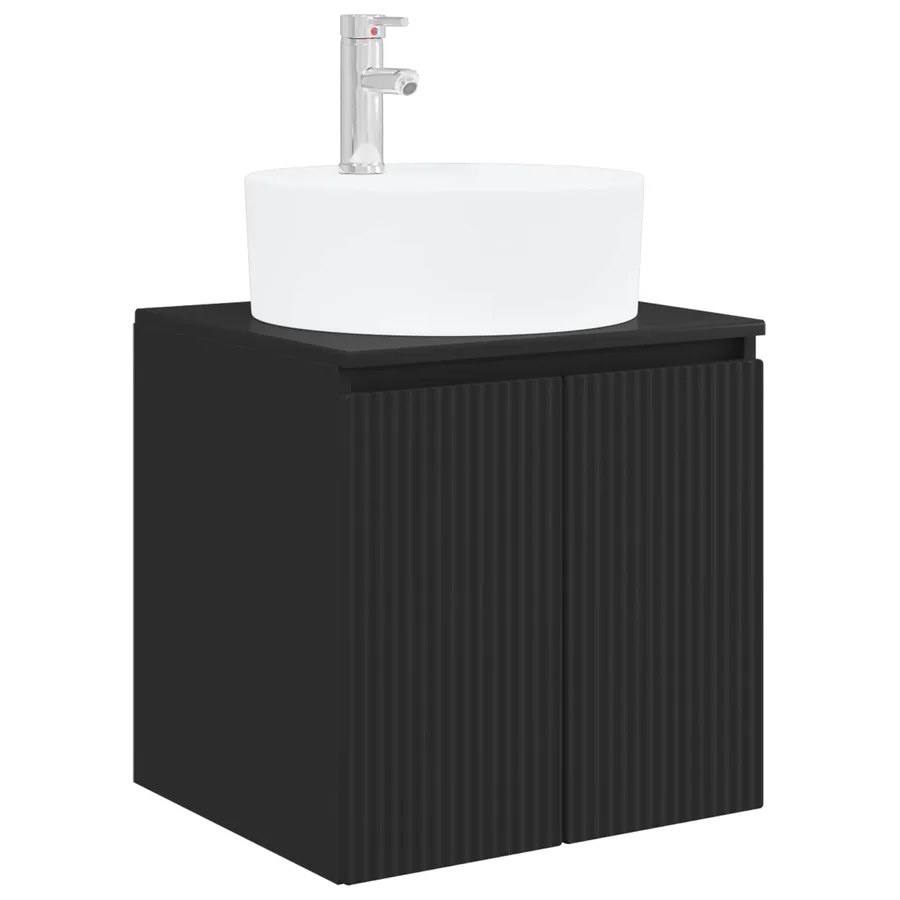 Vanité de lavabo mural Noir 49,5 x 44,5 x 65 cm - 2