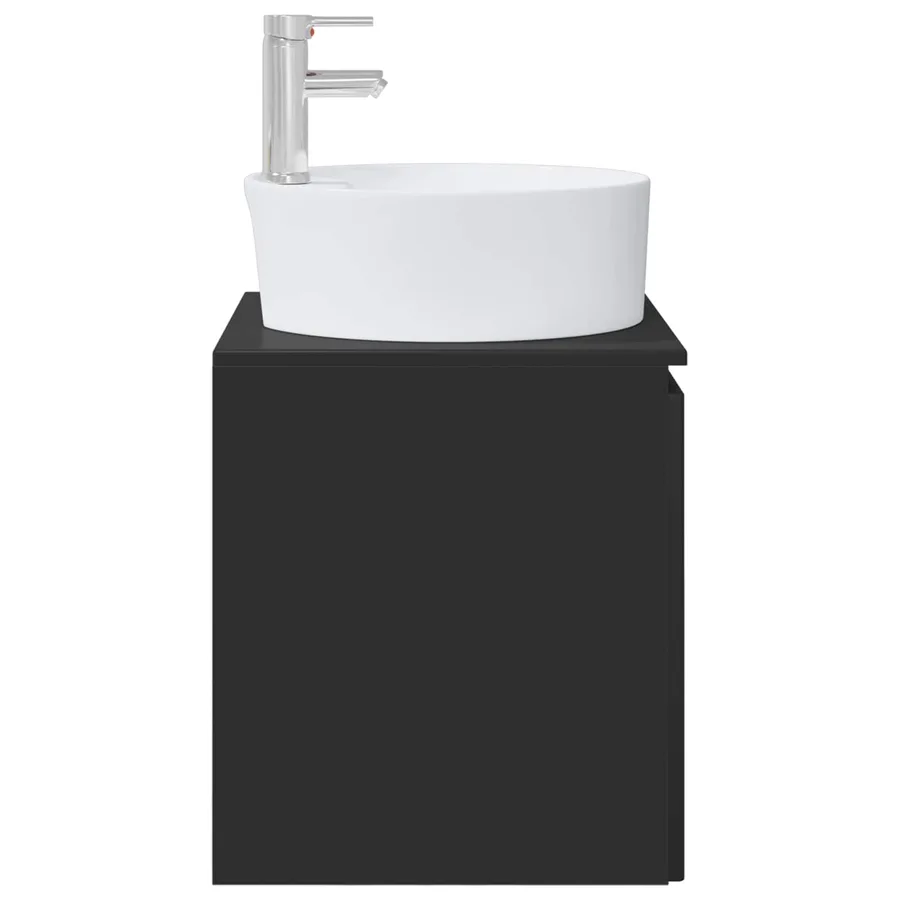 Vanité de lavabo mural Noir 49,5 x 44,5 x 65 cm - 4