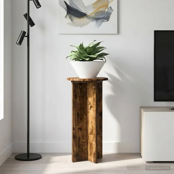 Support de Plante 2 pcs Chêne fumé 29,5 x 29,5 x 60 cm