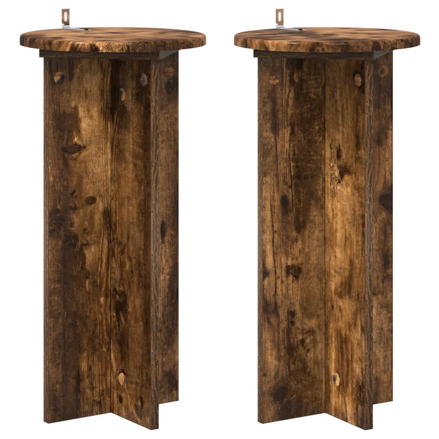 Support de Plante 2 pcs Chêne fumé 29,5 x 29,5 x 60 cm - 2