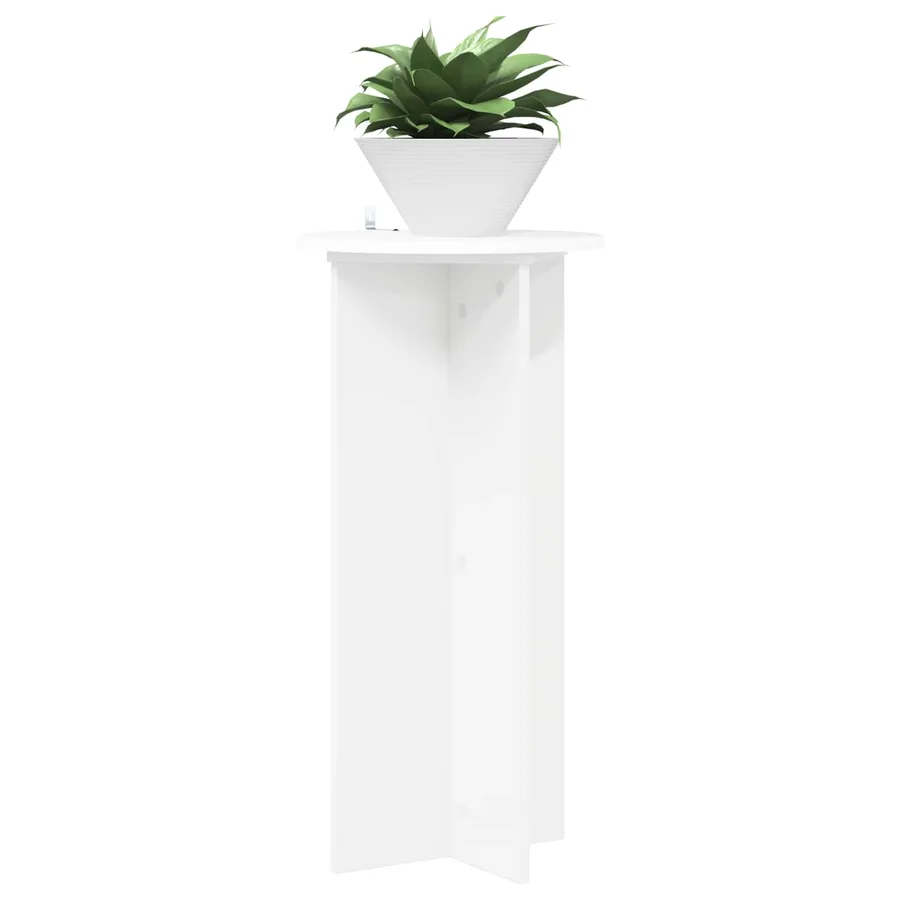 Support de Plante 2 pcs Blanc Ø40 x 80 cm Bois d'ingénierie - 3